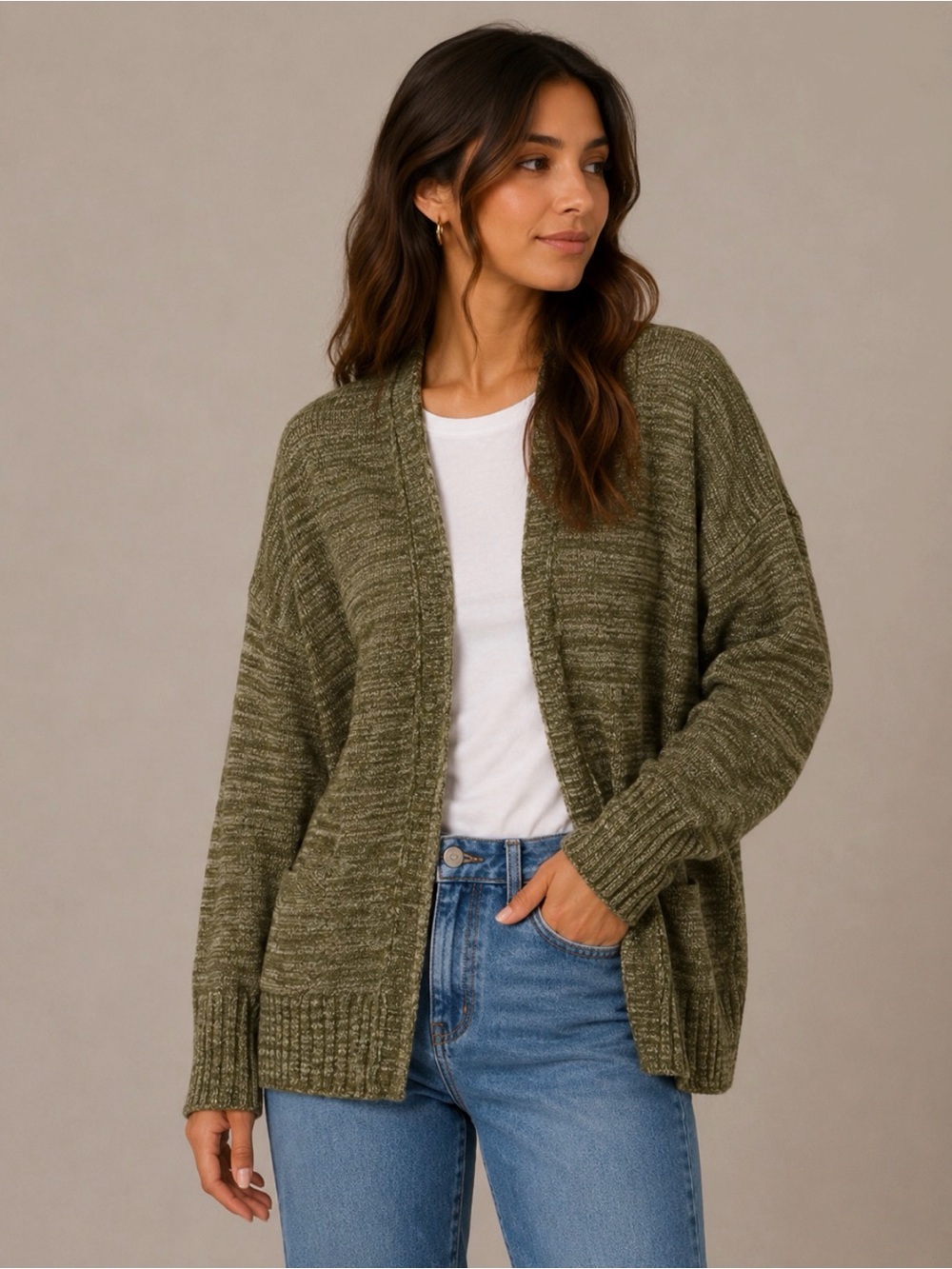 Green Knit Anthropologie Cardigan
